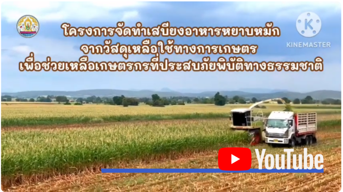โครงการจัดทำอาหารหยาบหมักช่วยเหลือเกษตรกรประสบภัยพิบัติ
